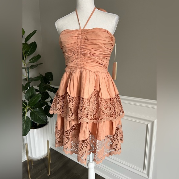 ULLA JOHNSON SAVANNAH LINEN COTTON BLEND AZALEA MINI DRESS SZ 8 NWT 690$ - Picture 6 of 8